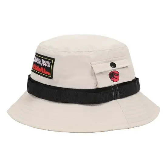 Jurassic Park Jungle Foliage White Pocket Bucket Hat image {1}