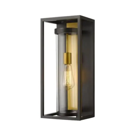 Dunbroch Modern Outdoor Wall Sconce - Black Glass, 60W, Dimmable, Wet Rated, 18.25" H image {6}