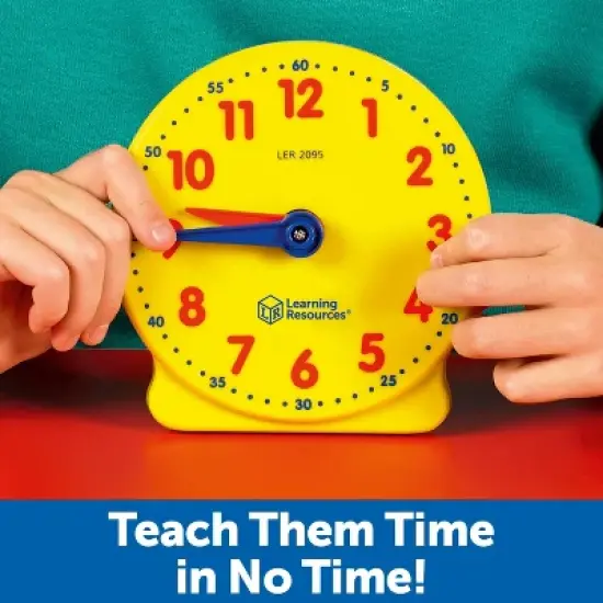 Learning Resources Big Time Student Clock Teaching and Demonstration Clock 12 Hour Ages 5plus: Plastic, Kindergarten Teaching Aid image {2}