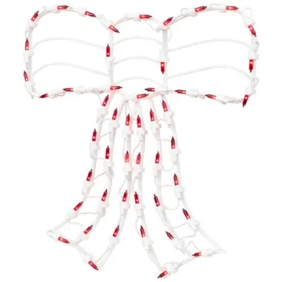 Northlight Lighted Bow Christmas Window Silhouette Decoration - 14" - Red image {4}