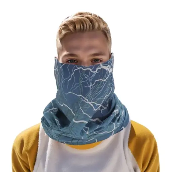 Unique Bargains Sunscreen Lightnings Pattern Face Scarf Mask Gray Blue 1 Pc image {3}