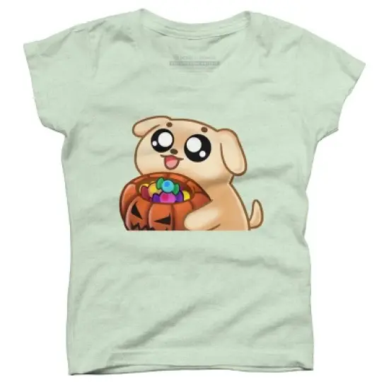 Girl's Design By Humans Halloween Candy Pup By Puppers T-Shirt image {4}