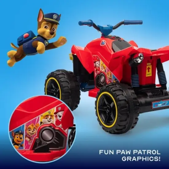 PAW Patrol 12V Kids ATV Ride-On with Rechargeable Battery, LED Headlights, Easy Start, Rugged Wheels, Forward & Reverse, Comfy Seat image {4}