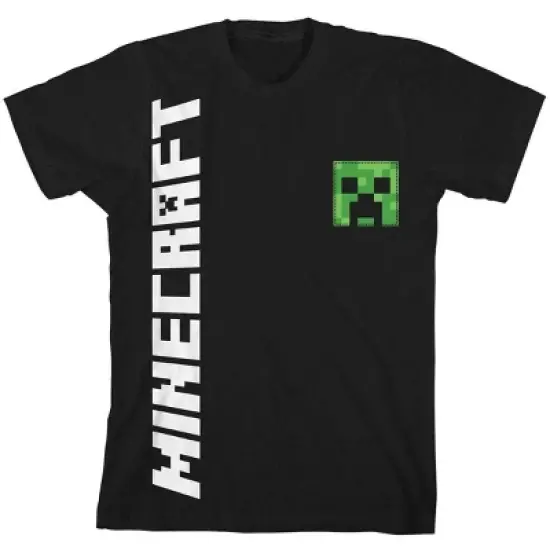 Minecraft Creeper Boys Black T-shirt image {3}