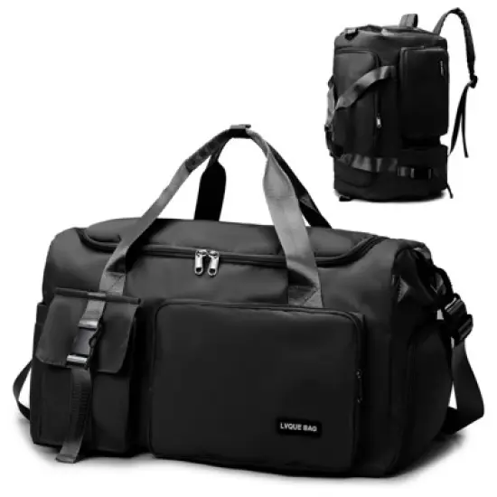 Gym Duffle Bag for Women Men, Sports Backpack with Wet & Shoe Compartment image {9}