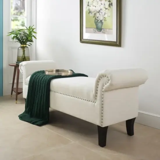 Jennifer Taylor Home Kathy Roll Arm Entryway Accent Bench image {10}