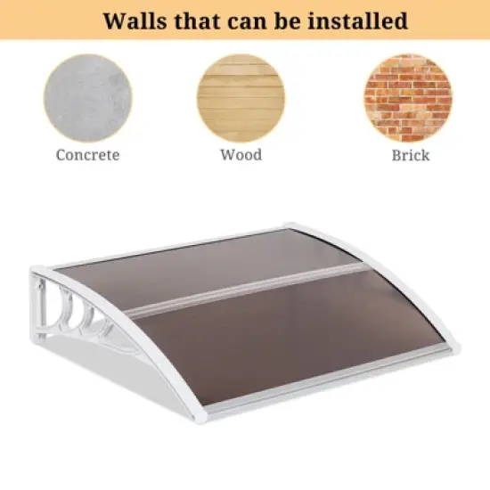 Karl Home | Winado 39 in. W x 5 in. D Plastic Brown Cover Retractable Door / Window Awning image {2}