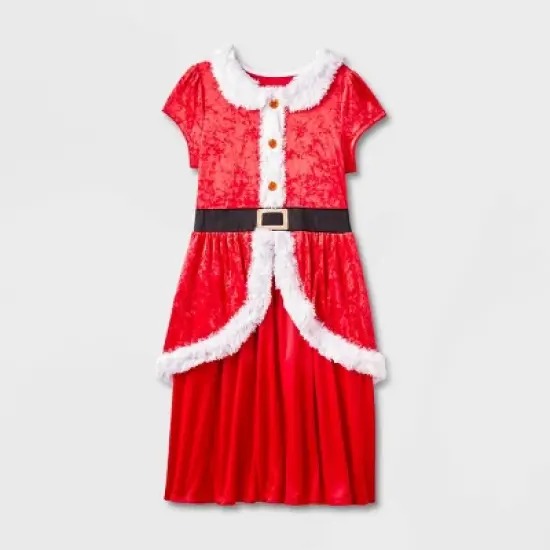 Girls' Santa Claus Dress-up NightGown - Red image {3}