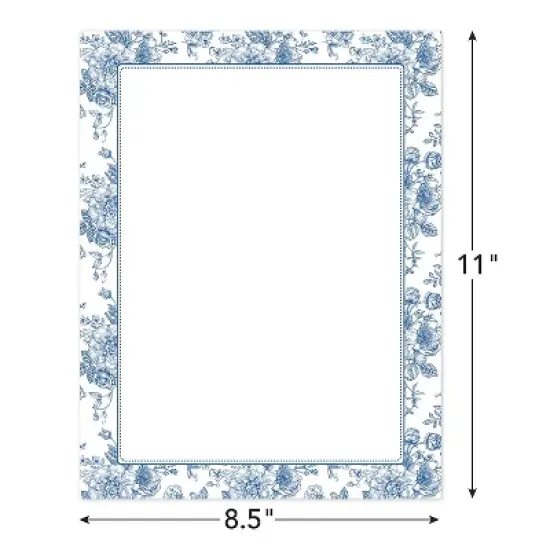 Great Papers Blue Toile Floral Everyday Letterhead Multicolored 50 Sheets/Pack (2025010) image {4}