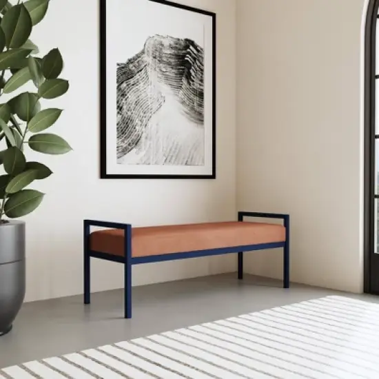 Modern Meta Bench Spice Velvet - HomePop image {4}