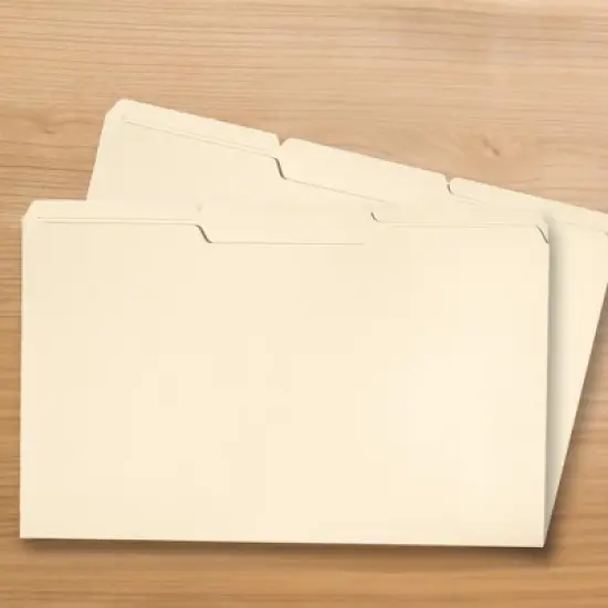 School Smart Manila File Folders, Legal Size, 1/3 Cut Tabs, Pack of 100 image {1}