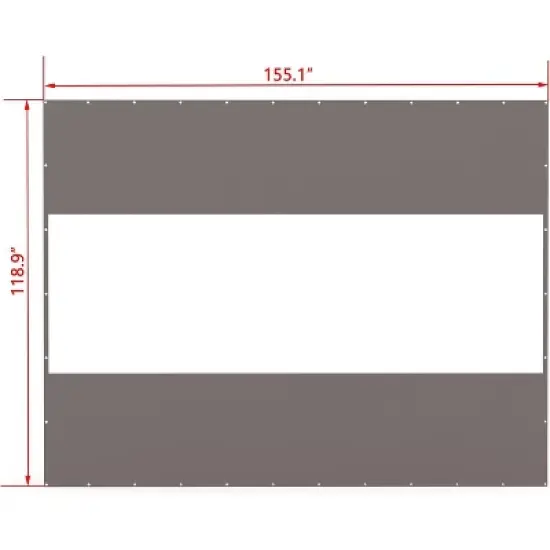 DOMETOUR Heavy Duty Outdoor Clear PVC Curtain, Waterproof & Tearproof, for Patios/Gazebos/Pergolas, Privacy Screen, 10'H x 13'W, Gray image {6}