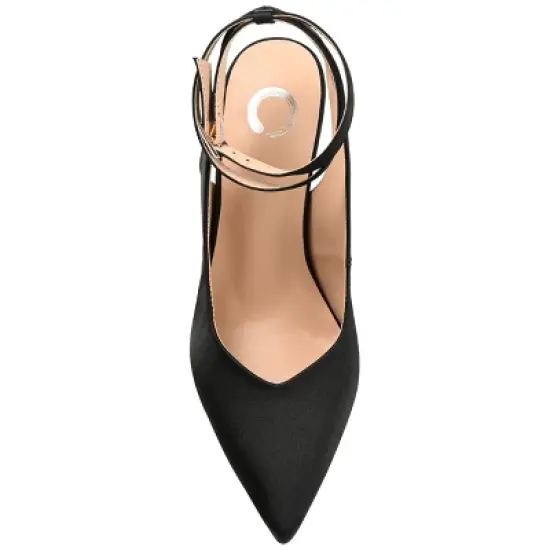 Journee Collection Womens Marcella Buckle Mid Stiletto Pointed Toe Pumps image {3}