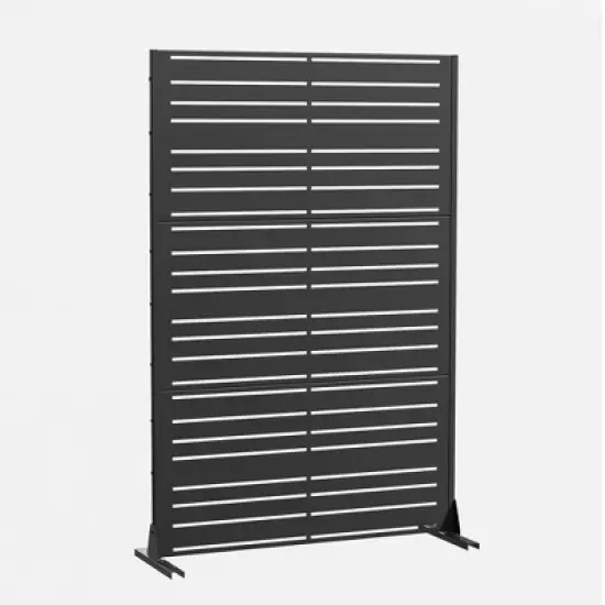 PexFix 72 in. H x 47 in. W Black Outdoor Metal Privacy Screen Garden Fence Wall Applique image {9}