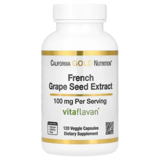 California Gold Nutrition French Grape Seed Extract, Vitaflavan&reg;, 100 mg, 120 Veggie Capsules image {5}