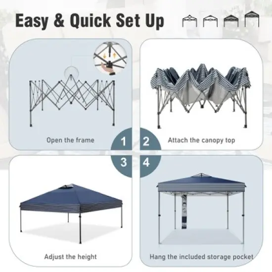 Captiva Designs 10&rsquo;x10&rsquo; Instant Pop Up Canopy Tent &ndash; One-Push Setup with Vented Roof, Includes Storage Bag and Accessories image {10}