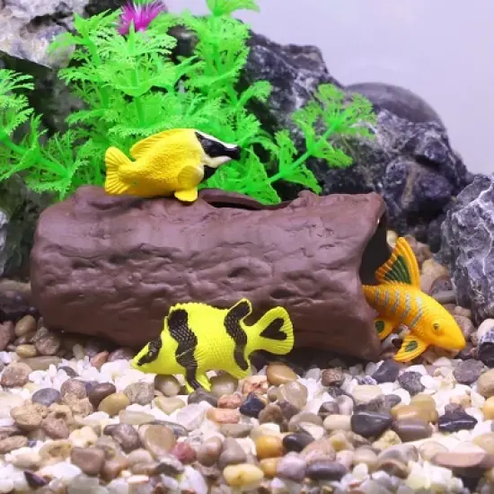 Unique Bargains 4.92x2.20x2.24 Inches Resin Aquarium Hideaway Rock Cave Fish Tank Decoration Brown image {5}