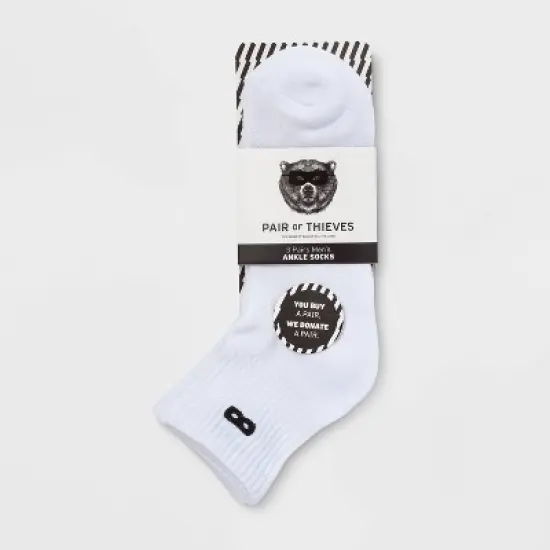 Pair of Thieves Men's Ankle Socks 3pk - 8-12 image {1}