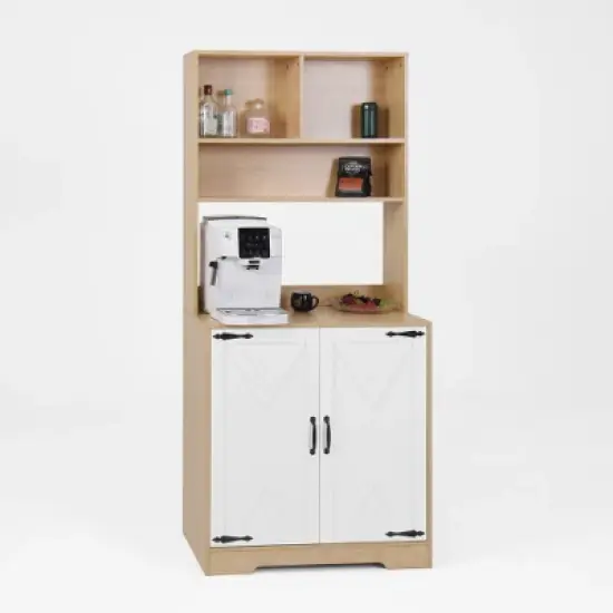 LIVAREEmlen Baker's Racks with 2 Doors and Shelves,Freestanding Larder Cupboard,Kitchen Pantry Storage Cabinet for Kitchen,Dining Room image {14}