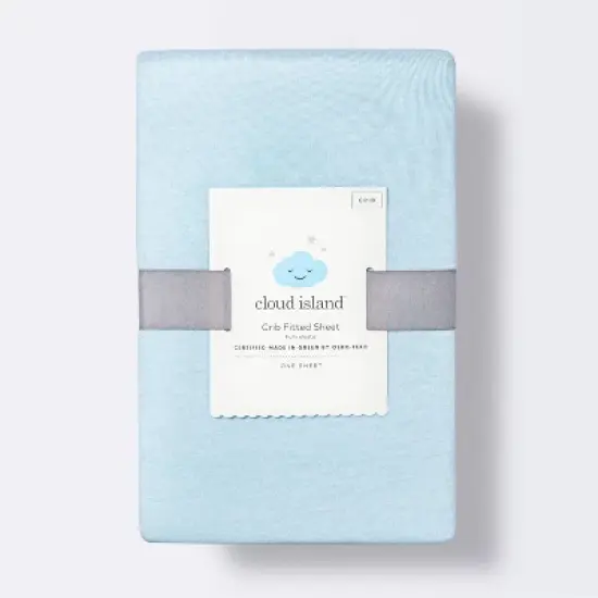 Polyester Rayon Fitted Crib Sheet - Solid Blue - Cloud Island&trade; image {3}