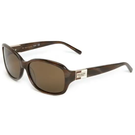 Kate Spade  1Q8P Womens Rectangle Polarized Sunglasses Brown Horn 60mm image {1}