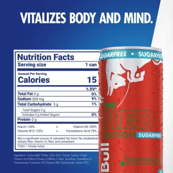 Red Bull Sugar free Red Edition Energy Drink - 12 fl oz Can image {8}