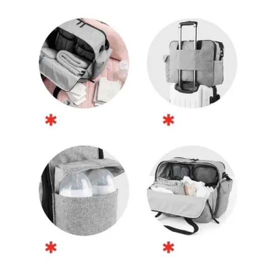 Skip Hop Duo Signature Diaper Weekender Bag - Gray Melange image {3}