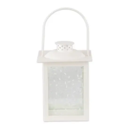 8" Glass Outdoor Lantern White - Zingz & Thingz: Indoor/Outdoor Decorative Candle Holder image {4}