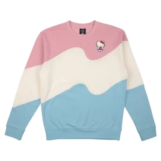 Men's Sanrio Hello Kitty Graphic Pullover Sweatshirt - Pink/White/Blue image {3}