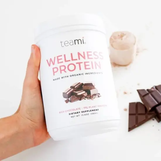 Teami Rich Chocolate Wellness Protein Dietary Vegan Supplement - 13.6oz image {2}