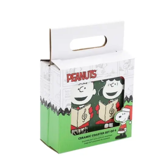 Peanuts Christmas Carolers 4-Pack Ceramic Coaster Set image {3}