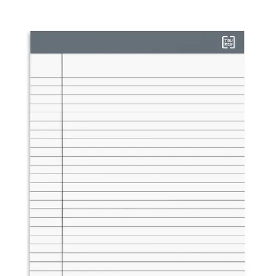 TRU RED Notepads 8.5" x 14" Wide Ruled White 50 Sheets/Pad 12 Pads/Pack TR57372 image {5}
