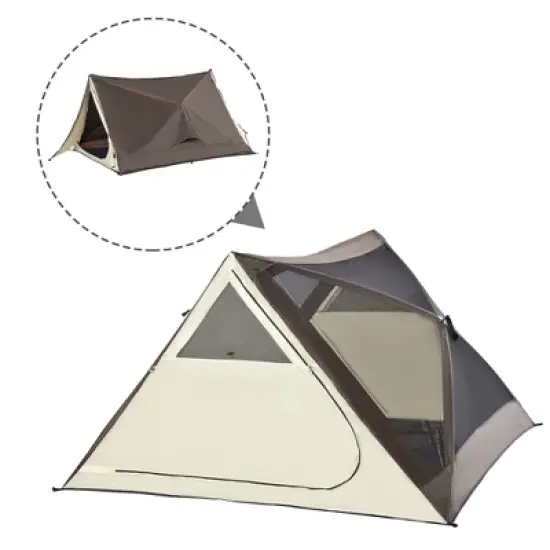 Outsunny 2-3 People Pop Up Camping Tent Waterproof Automatic Instant Tent Portable Cabana Beach Tent w/ Carry Bag, Windows and Doors image {3}