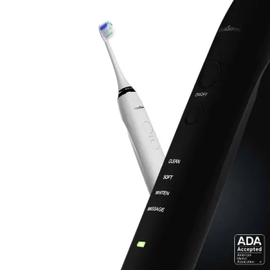 Aquasonic Duo Pro Dual Handle Ultra Whitening Electric Toothbrushes - Black & White image {2}