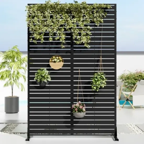 1-Piece Classic Black Galvanized Sheet Screen for Blinds, Privacy Screen image {6}
