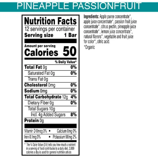 Pure Organic Layered Fruit Snacks Pineapple Passionfruit - 6.2oz/12ct image {2}