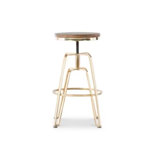 Metal and Wood Stools - Linon image {3}