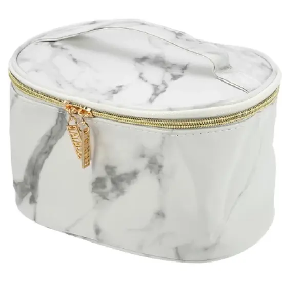 Unique Bargains Makeup Bag Cosmetic Travel Bag Make Up Brush Organizer Bag Marble Makeup Storage Toiletry Bag for Women 8"x6"x5" 1 Pcs image {6}