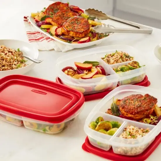 Rubbermaid Easy Find Lids 40pc Plastic Food Storage Container Set Clear image {2}