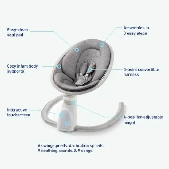Graco Soothe 'n Sway Bluetooth 3-in-1 Swing - Lucca image {5}