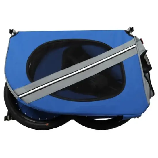 XINGHANZHENXUAN Large Folding Bike Trailer for Dogs, All-Terrain Pet Carrier for Cycling, Jogging, Camping, Outdoor Adventures image {4}