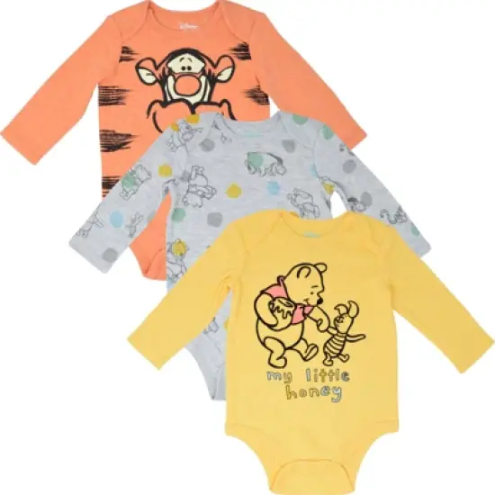 Disney Lion King Winnie the Pooh Mickey Mouse Minnie Mouse Simba Tigger Baby 3 Pack Bodysuits Newborn to Infant image {9}