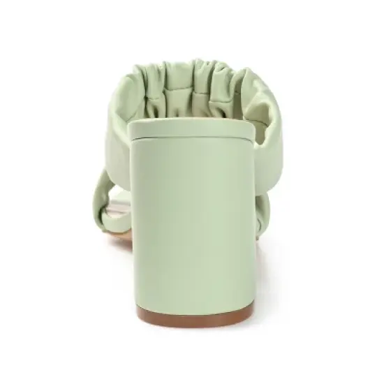 Journee Collection Womens Zoee Open Square Toe Block Heel Sandals Green 7 image {2}