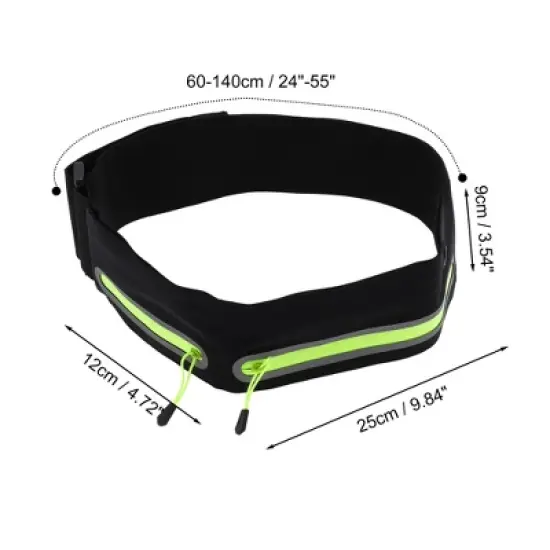 Unique Bargains Reflective Double Pocket Running Waist Pack 1 Pc image {1}