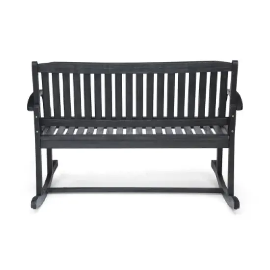 Regatta Acacia Patio Rocking Loveseat - Dark Gray - Christopher Knight Home image {3}