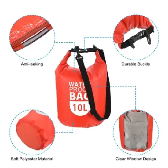 Unique Bargains Boating Kayaking Rafting Clear Window Floating Waterproof Dry Bag 10L image {3}