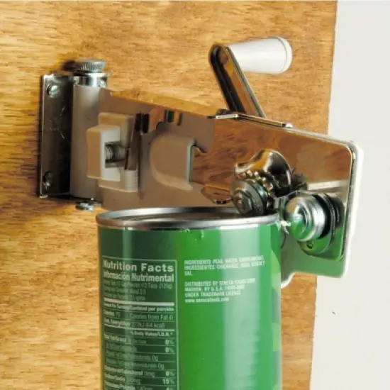 Lifetime Brands 609WH Can Opener, Wall Mount, Chrome-Plated Steel and Enamel image {1}