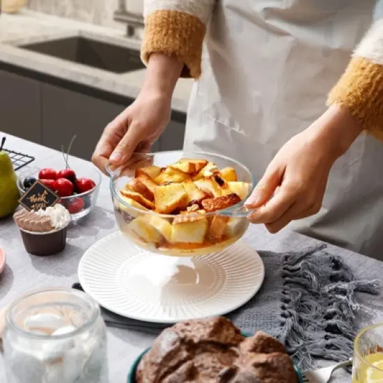 Itopfox Mini Glass Casserole Dish with Lid, Oven Safe Round Baking Dish for Cooking, Serving & Storing, Microwave, Freezer & Dishwasher Safe image {6}