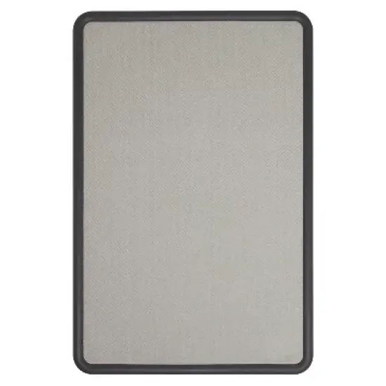 Quartet Contour Fabric Bulletin Board 36 x 24 Gray Surface Black Plastic Frame 7693G image {8}