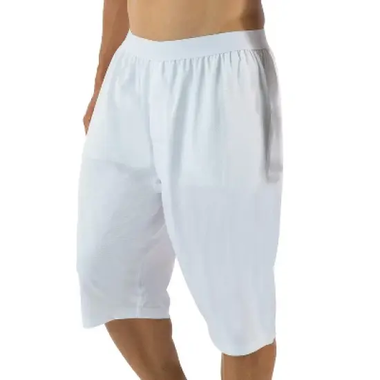 Casual Nights Men's Mesh Long Boxer Shorts 2 Pack - White - Large image {3}